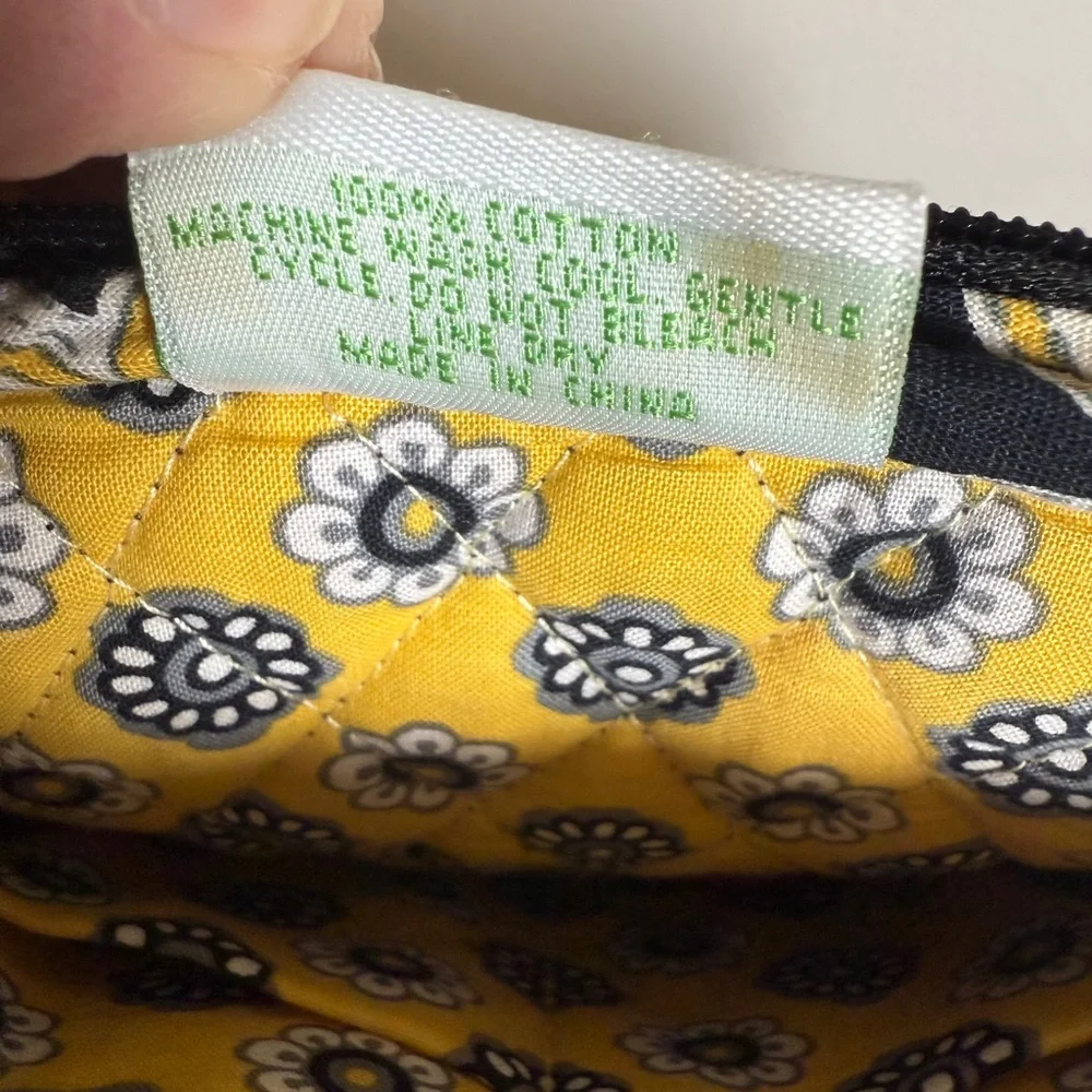 Vera Bradley Black and Yellow Floral Crossbody Bag - Picture 10 of 13
